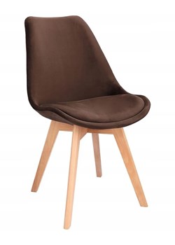 Brązowe skandynawskie krzesło tapicerowane - Anio ze sklepu Edinos.pl w kategorii Krzesła - zdjęcie 172381662
