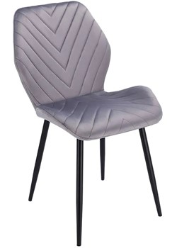 Szare welurowe krzesło metalowe do jadalni - Upio ze sklepu Edinos.pl w kategorii Krzesła - zdjęcie 172381670