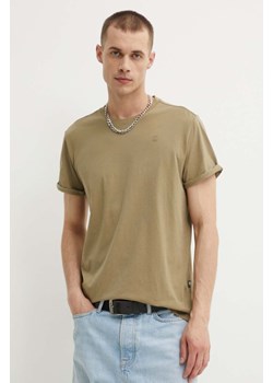 G-Star Raw t-shirt bawełniany męski kolor zielony gładki ze sklepu ANSWEAR.com w kategorii T-shirty męskie - zdjęcie 172382063