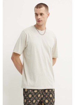 Samsoe Samsoe t-shirt z domieszką lnu SAADRIAN kolor beżowy gładki M24100073 ze sklepu ANSWEAR.com w kategorii T-shirty męskie - zdjęcie 172382133