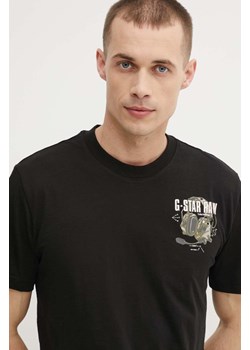 G-Star Raw t-shirt bawełniany męski kolor czarny z nadrukiem D24687-C372 ze sklepu ANSWEAR.com w kategorii T-shirty męskie - zdjęcie 172382143