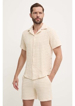 OAS koszula bawełniana kolor beżowy relaxed ze sklepu ANSWEAR.com w kategorii Koszule męskie - zdjęcie 172382452