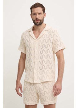 OAS koszula bawełniana kolor beżowy relaxed ze sklepu ANSWEAR.com w kategorii Koszule męskie - zdjęcie 172382470