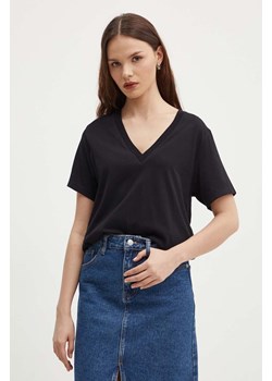 Sisley t-shirt bawełniany damski kolor czarny ze sklepu ANSWEAR.com w kategorii Bluzki damskie - zdjęcie 172382772