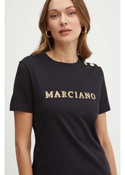 Marciano Guess t-shirt bawełniany VIVIANA damski kolor czarny 4GGP18 6255A ze sklepu ANSWEAR.com w kategorii Bluzki damskie - zdjęcie 172382802