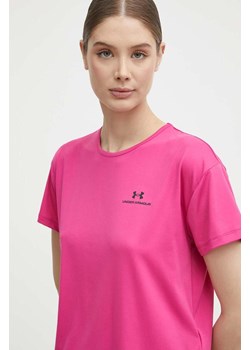 Under Armour t-shirt treningowy Rush Energy 2.0 kolor różowy ze sklepu ANSWEAR.com w kategorii Bluzki damskie - zdjęcie 172382853