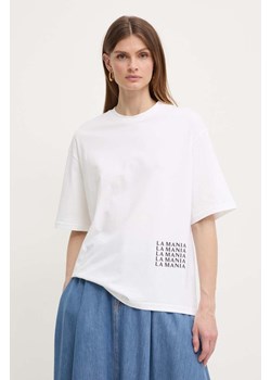 La Mania t-shirt bawełniany CAYLEE KROJ LUCY damski kolor biały CAYLEEKROJLUCY ze sklepu ANSWEAR.com w kategorii Bluzki damskie - zdjęcie 172382874