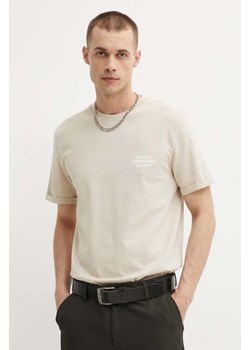 Les Deux t-shirt bawełniany męski kolor beżowy z nadrukiem LDM101165 ze sklepu ANSWEAR.com w kategorii T-shirty męskie - zdjęcie 172382924