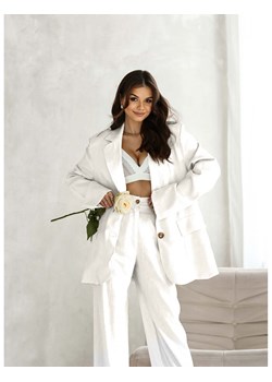 Stylowy garnitur z szerokimi spodniami MILANA - biały ze sklepu magmac.pl w kategorii Komplety i garnitury damskie - zdjęcie 172384510
