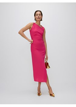 Reserved - Sukienka maxi z asymetrycznym dekoltem - fuksja ze sklepu Reserved w kategorii Sukienki - zdjęcie 172384760