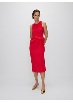 Reserved - Sukienka midi z wiązaniem - czerwony ze sklepu Reserved w kategorii Sukienki - zdjęcie 172384772