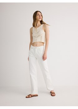 Reserved - Jeansy straight - biały ze sklepu Reserved w kategorii Jeansy damskie - zdjęcie 172385073