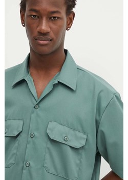 Dickies koszula męska kolor zielony regular z kołnierzykiem klasycznym ze sklepu ANSWEAR.com w kategorii Koszule męskie - zdjęcie 172386094