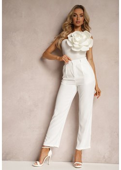 Białe Eleganckie Spodnie Cygaretki o Szerokich Nogawkach Vonlea ze sklepu Renee odzież w kategorii Spodnie damskie - zdjęcie 172386952