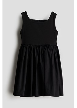 H & M - Bawełniana sukienka z kokardą - Czarny ze sklepu H&M w kategorii Sukienki dziewczęce - zdjęcie 172386990