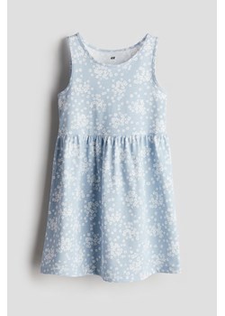 H & M - Bawełniana sukienka we wzory - Niebieski ze sklepu H&M w kategorii Sukienki dziewczęce - zdjęcie 172387074