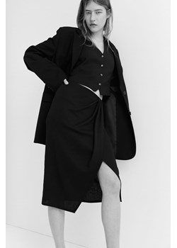 H & M - Kopertowa spódnica z dzianiny - Czarny ze sklepu H&M w kategorii Spódnice - zdjęcie 172387082