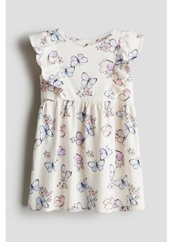 H & M - Dżersejowa sukienka z falbanami - Beżowy ze sklepu H&M w kategorii Sukienki dziewczęce - zdjęcie 172387092