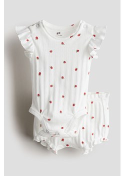 H & M - Bawełniany komplet 2-częściowy - Biały ze sklepu H&M w kategorii Odzież dla niemowląt - zdjęcie 172387100