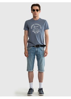 Koszulka męska bawełniana z nadrukiem niebieska Fabio 400 ze sklepu Big Star w kategorii T-shirty męskie - zdjęcie 172387141