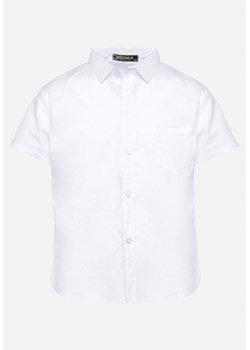 Biała Klasyczna Koszula z Krótkim Rękawem Bawełniana Dimaseas ze sklepu Born2be Odzież w kategorii Koszule chłopięce - zdjęcie 172388741