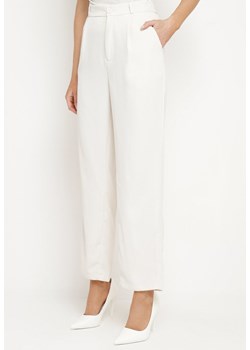 Beżowe Szerokie Klasyczne Spodnie Cygaretki  Ulea ze sklepu Born2be Odzież w kategorii Spodnie damskie - zdjęcie 172388760