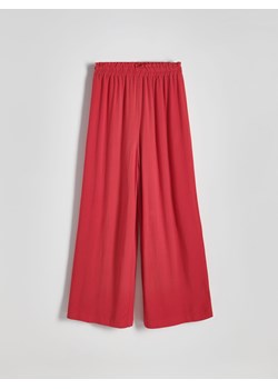 Reserved - Kuloty z wiskozą i lnem - czerwony ze sklepu Reserved w kategorii Spodnie damskie - zdjęcie 172390471