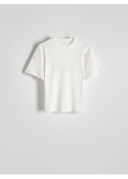 Reserved - T-shirt oversize - biały ze sklepu Reserved w kategorii Bluzki damskie - zdjęcie 172390523
