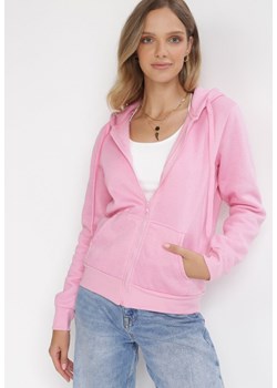 Różowa Bluza z Kapturem Zapinana na Suwak Bran ze sklepu Born2be Odzież w kategorii Bluzy damskie - zdjęcie 172390550