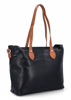 Duże Torebki Damskie Shopper Bag firmy Herisson Czarne (kolory) ze sklepu torbs.pl w kategorii Torby Shopper bag - zdjęcie 172391170