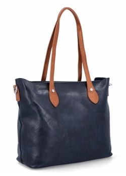 Duże Torebki Damskie Shopper Bag firmy Herisson Granatowe (kolory) ze sklepu torbs.pl w kategorii Torby Shopper bag - zdjęcie 172391302