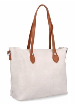 Duża Torebka Shopper Bag XL z Kosmetyczką firmy Herisson Beżowa (kolory) ze sklepu torbs.pl w kategorii Torby Shopper bag - zdjęcie 172391314