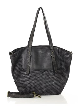 Shopperka torebka skórzana pleciona dwustronna - MARCO MAZZINI czarna ze sklepu Verostilo w kategorii Torby Shopper bag - zdjęcie 172391473