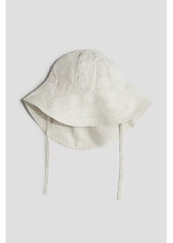 H & M - Lniana czapka przeciwsłoneczna - Beżowy ze sklepu H&M w kategorii Czapki dziecięce - zdjęcie 172393360