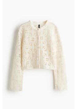 H & M - Kardigan o wyglądzie szydełkowej robótki - Biały ze sklepu H&M w kategorii Swetry damskie - zdjęcie 172393384