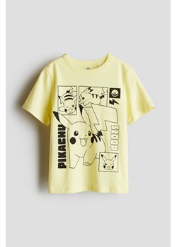 H & M - Bawełniany T-shirt z nadrukiem - Żółty ze sklepu H&M w kategorii T-shirty chłopięce - zdjęcie 172393403