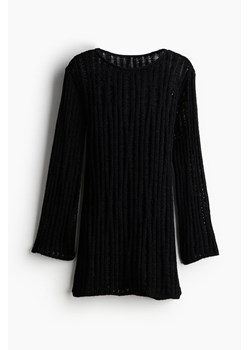 H & M - Dzianinowa sukienka mini - Czarny ze sklepu H&M w kategorii Sukienki - zdjęcie 172393441