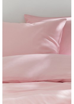 H & M - Komplet podwójnej pościeli satynowej - Różowy ze sklepu H&M w kategorii Pościele - zdjęcie 172393443