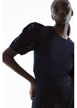 H & M - Top z bufiastym rękawem - Niebieski ze sklepu H&M w kategorii Bluzki damskie - zdjęcie 172393450
