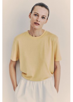 H & M - T-shirt z domieszką jedwabiu - Żółty ze sklepu H&M w kategorii Bluzki damskie - zdjęcie 172393484