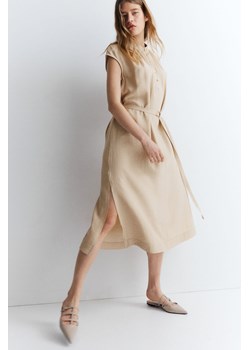 H & M - Sukienka z paskiem - Beżowy ze sklepu H&M w kategorii Sukienki - zdjęcie 172393543