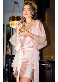 Satynowy szlafrok damski Tasha, Kolor róż pudrowy, Rozmiar M, Unikat ze sklepu Primodo w kategorii Szlafroki damskie - zdjęcie 172398623