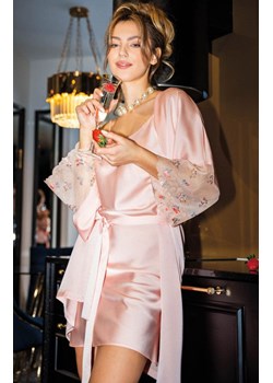 Satynowy szlafrok damski Tasha, Kolor róż pudrowy, Rozmiar M, Unikat ze sklepu Primodo w kategorii Szlafroki damskie - zdjęcie 172398624