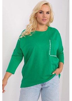 Bluzka plus size z bawełny zielony ze sklepu 5.10.15 w kategorii Bluzki damskie - zdjęcie 172402924