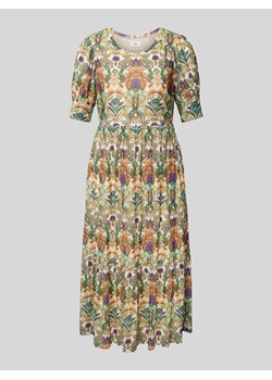 Sukienka midi ze wzorem na całej powierzchni i bufiastymi rękawami ze sklepu Peek&Cloppenburg  w kategorii Sukienki - zdjęcie 172403084