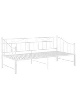 Białe metalowe łóżko rozkładane 90x200 cm - Norman ze sklepu Edinos.pl w kategorii Łóżka i materace - zdjęcie 172404560