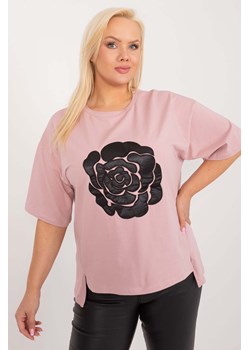 Bluzka plus size z bawełny różowa ze sklepu 5.10.15 w kategorii Bluzki damskie - zdjęcie 172409564