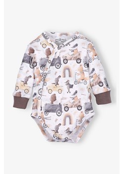 Body kopertowe z bawełny organicznej CUTE CARS- długi rękaw ze sklepu 5.10.15 w kategorii Odzież dla niemowląt - zdjęcie 172409572
