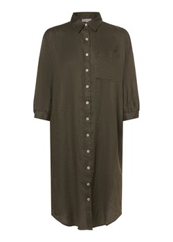 Marie Lund Lniana sukienka damska Kobiety len khaki jednolity ze sklepu vangraaf w kategorii Sukienki - zdjęcie 172409684
