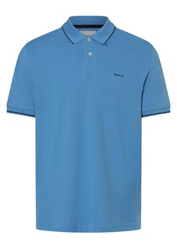 Gant Męska koszulka polo Mężczyźni Bawełna niebieski jednolity ze sklepu vangraaf w kategorii T-shirty męskie - zdjęcie 172409691